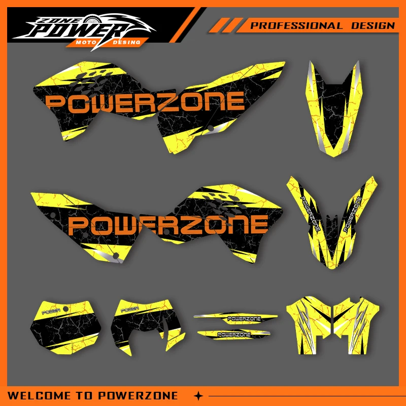 

POWERZONE For KTM SXF 2007 2008 2009 2010 EXC 2008-2011 250 300 350 Motocross Graphics Background Sticker Decal Kits Customized