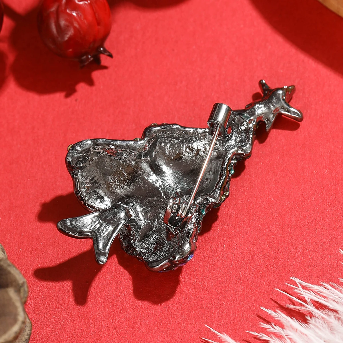 Christma’s Rhinestones Christmas Tree Brooches for Women Unisex Enamel Plant Pins Event Party Decoration Clothes Accessories image 5