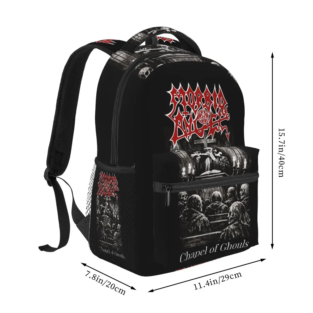Band Morbid Angel Chapel Of Ghouls Death Metal Student Backpack School Bag Hiking Daypack for Men Women Bookbag Shoulder Bags
