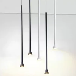 Thrisdar 25/55CM stożkowa lampa wisząca LED sypialnia nocna długa rurka lampa wisząca kuchnia jadalnia sklep Bar lampy wiszące