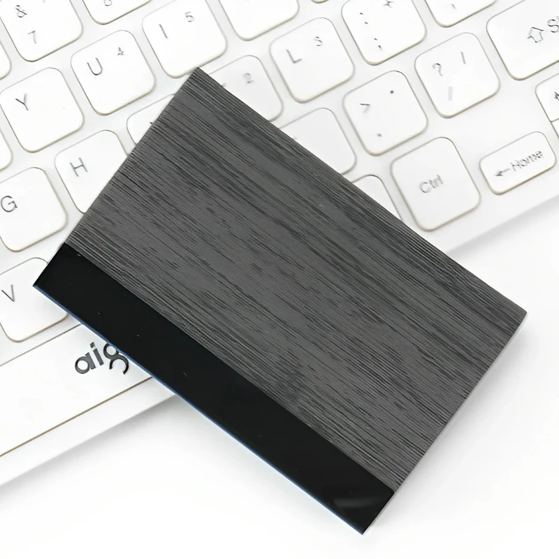 Custom Logo Stainless Steel Leather Vintage Business Card Case Box Laser Engraving Clip Personalized Cardcase Activities Gifts