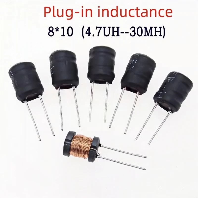 10pcs I-type Inductor 8 * 10-1mh2.2mh3.3mh10mh Plug-in Inductor