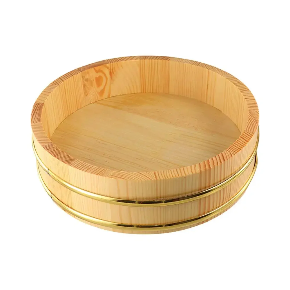 

Rice Sushi Bowl Bucket Creative Rustic Exquisite Wood Box Multi-Function Reusable Round Tray Snack Fruit Candies