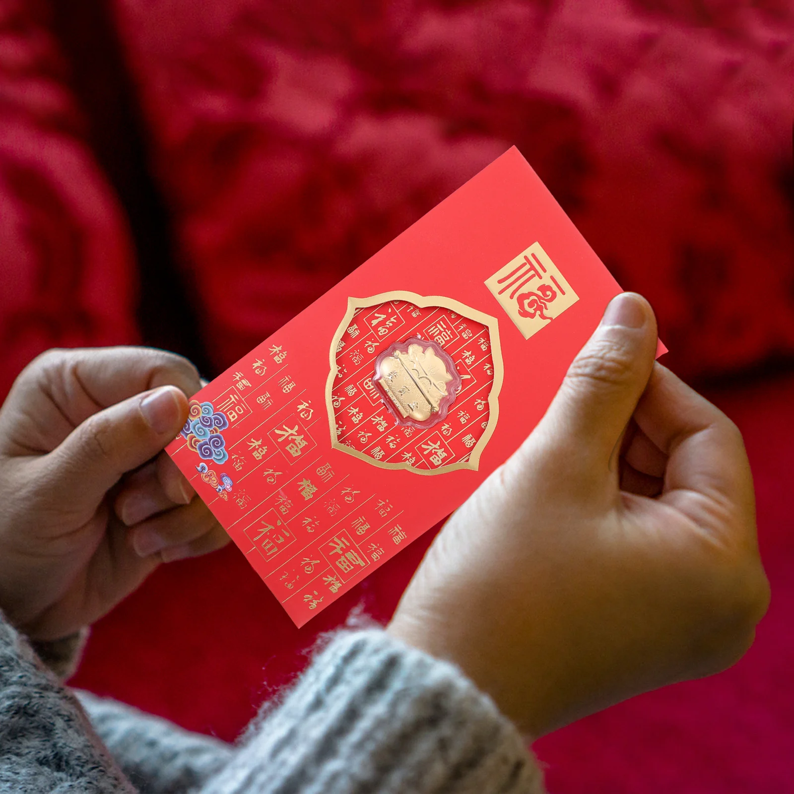 

2Pcs Red Money Pouches New Year Red Envelope Set for 2023 Spring Festival Chinese Style Luck Gift for Family Celebration