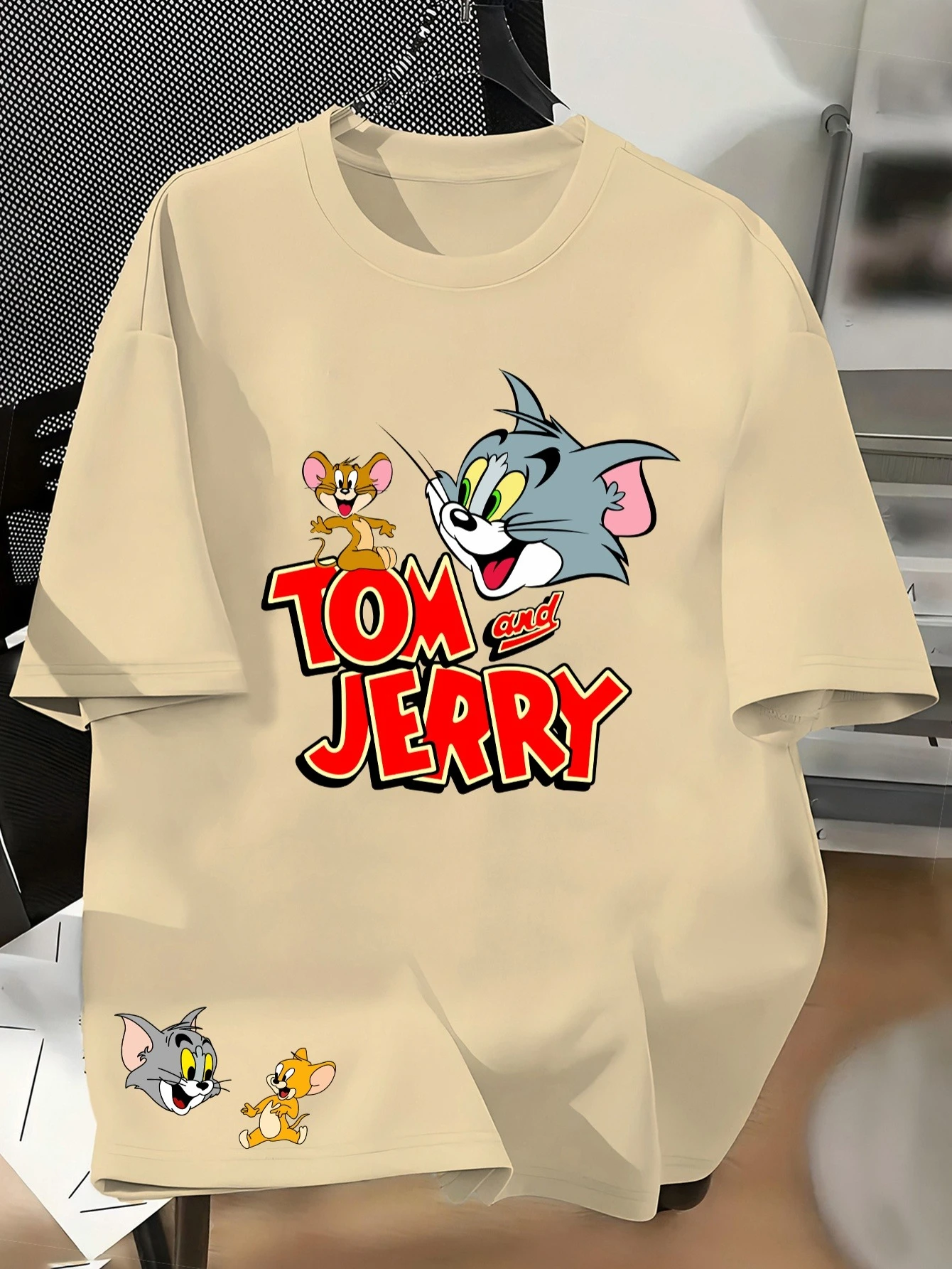 توم وجيري تي شيرت مطبوع الرجال النساء موضة قصيرة الأكمام القطن المحملة أنيمي الكرتون توم وجيري Y2k بلايز الصيف ملابس للرجال