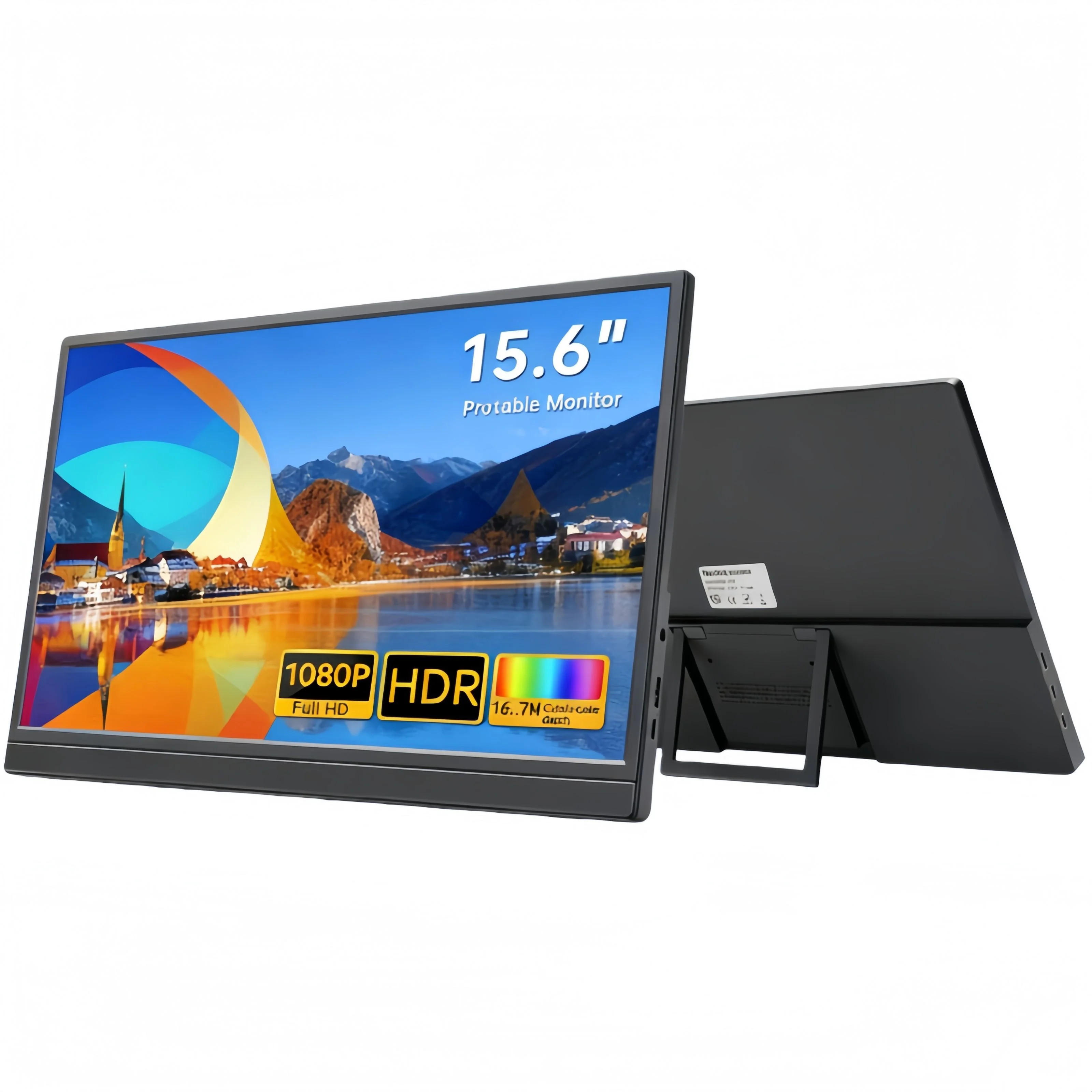 15.6" FHD 45%sRGB 300Nits Ultra thin Back Stand Design Portable Monitor for Phone Gaming Laptop