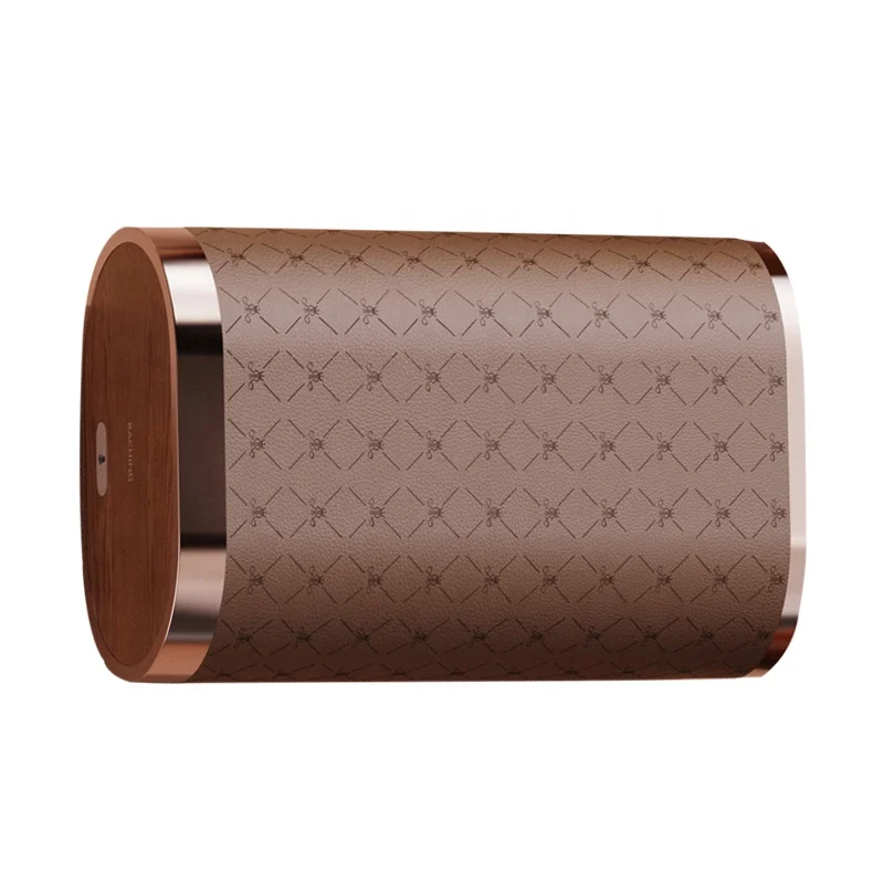 Luxury Cigar Box with Imported Calfskin, Natural Shadow Wood and Chrome Plating Material Cigar Case