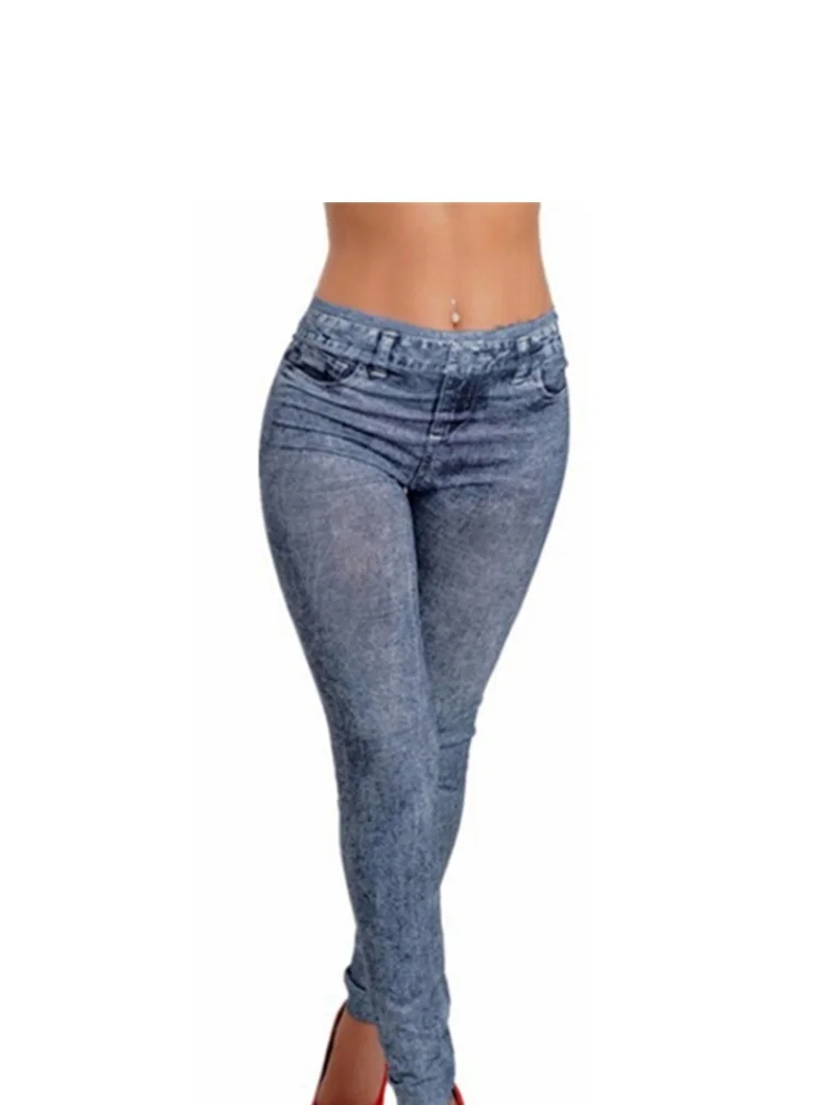 Calças jeans faux jean para mulheres, jeans stretch plus, leggings sexy, moda estilo quente