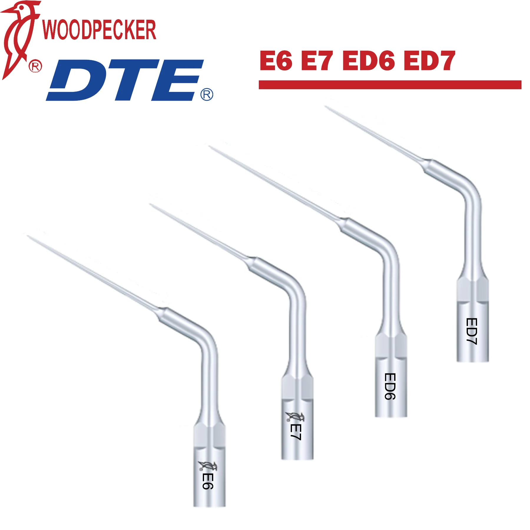 Woodpecker DTE Dental Ultrasonic Scaling Tips Root Canal Treatment Endo E6 E7 ED6 ED7 Fit EMS NSK SATELEC Scaler Handpiece