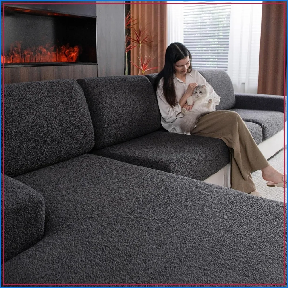Stretch Couch Cushion Covers for Sectional Sofa, Soft Sofa Slipcovers
