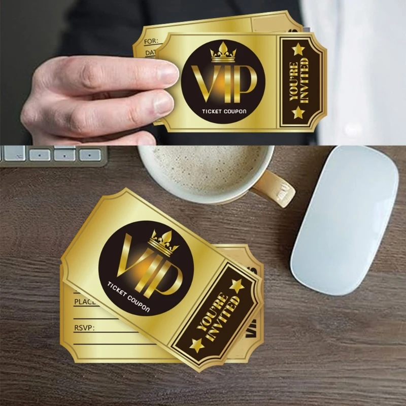 書き込み可能なVIP招待状カード 100枚 6x3.5インチ 両面誕生日招待状