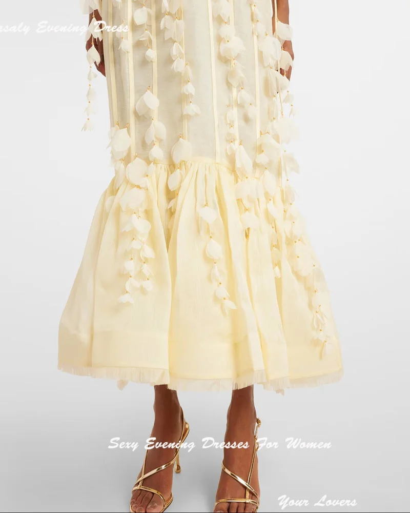 อย่างเป็นทางการ FBساتة Elegant 3D ดอกไม้ที่กําหนดเองชุดราตรีผู้หญิงสปาเก็ตตี้ค็อกเทลปาร์ตี้ชุด