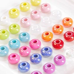 14mm 10pcs Acrylic Big Hole Abacus Beads Beads DIY Handmade Jewelry Chain Necklace Material Accessories