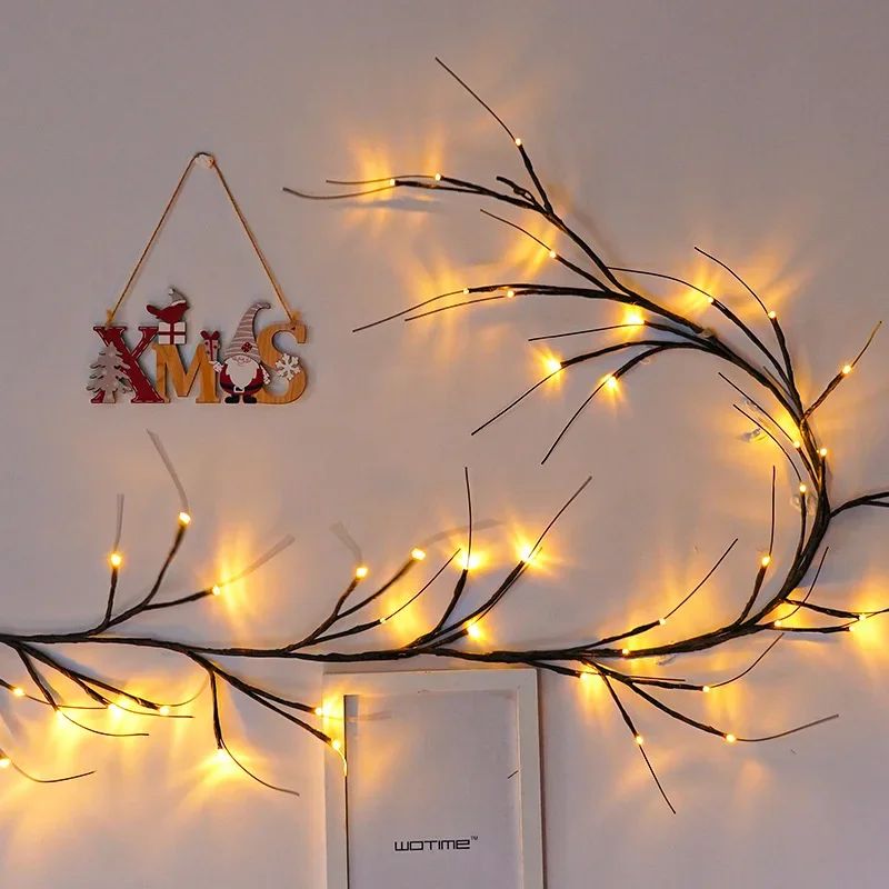 

Hot Selling Christmas Day Wedding Room Atmosphere Decoration LED Tree Branches Maple Leaf Vine Shaped Starry Sky Light String