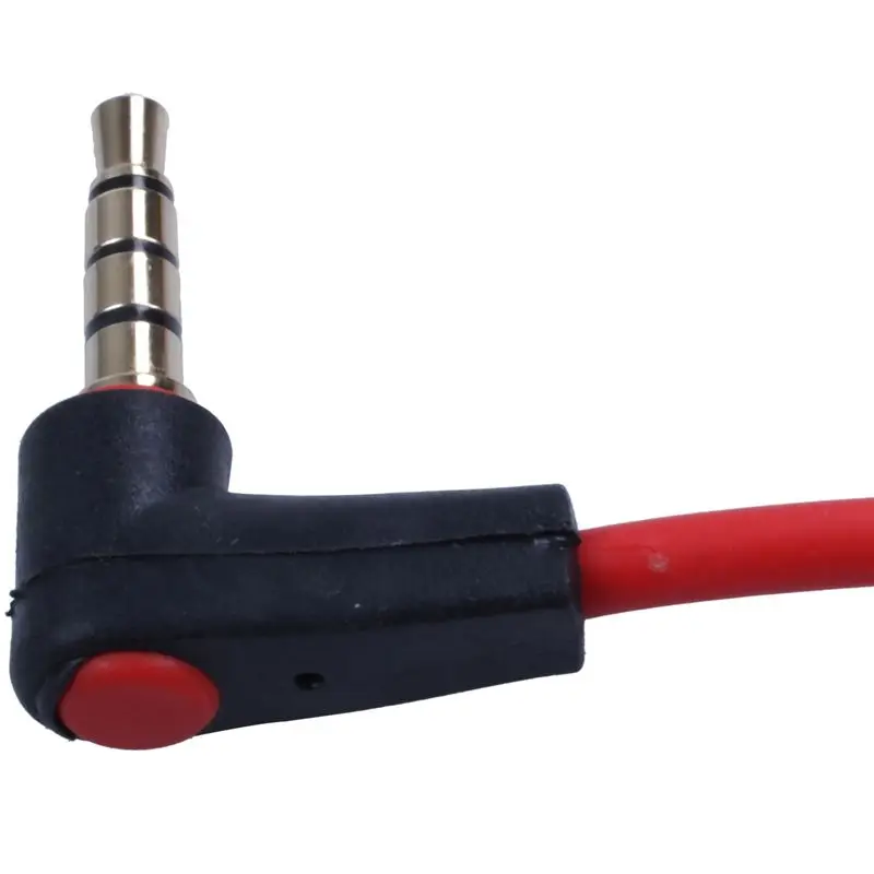 DT51 4 Pcs 3.5mm Male to Male 4 Pole AUX Audio Cord Cable for Car Headphone Red 120cm
