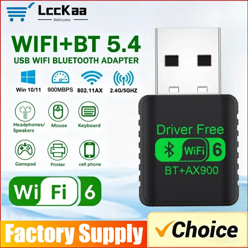 2IN1 USB WiFi Bluetooth 5.4 Adapter Dual Band 2.4G 5GHz WiFi 4/5/6 Network Wireless Wlan Receiver for PC Laptop Driver Free