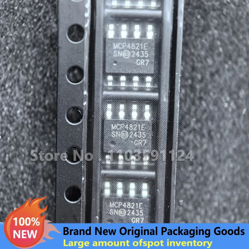 

10Pcs New original MCP4821-E/SN 4.5us 12 SPI 2.7V~5.5V SOIC-8 Digital To Analog Converters