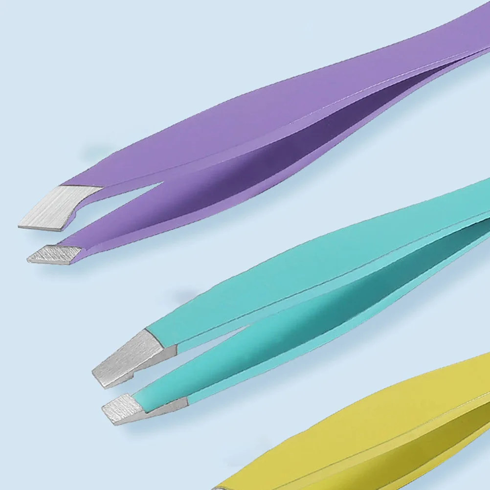 1 conjunto de pinças de sobrancelha coloridas, kit de corte de sobrancelha de aço inoxidável, clipe de tesoura de viagem compacto, modelador ergonômico durável