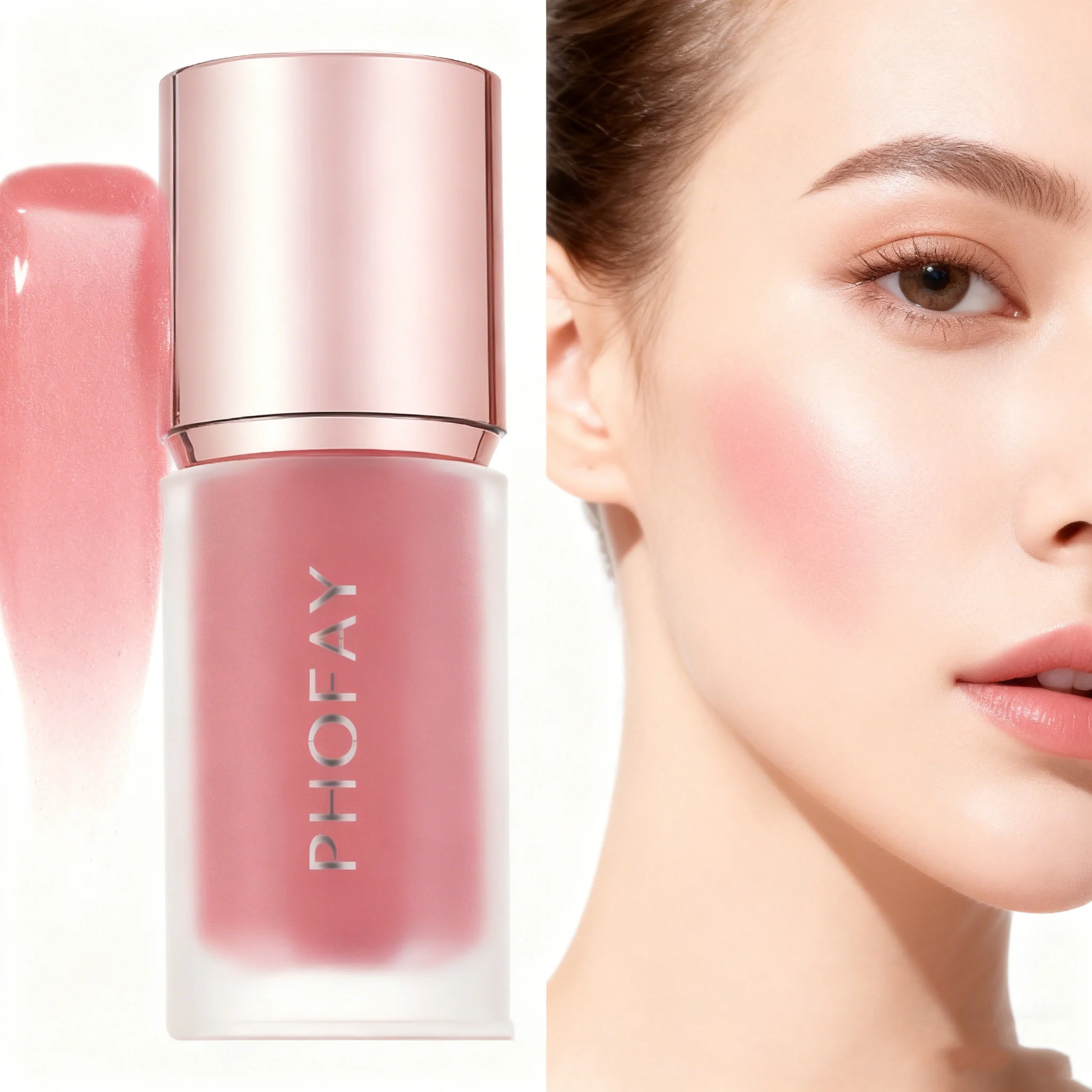Natural Matte Liquid Blush Contour Stick Naturally Watery Blusher Cheek Rouge Shimmer Longlasting Moisturizer Color Face Makeup
