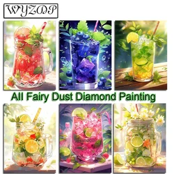 Fruit Cup 100% Fairy Dust Diamond Painting Kit Landscape Full Diamond Embroidery Stitch AB Diamond Art Crystal Home Decoration