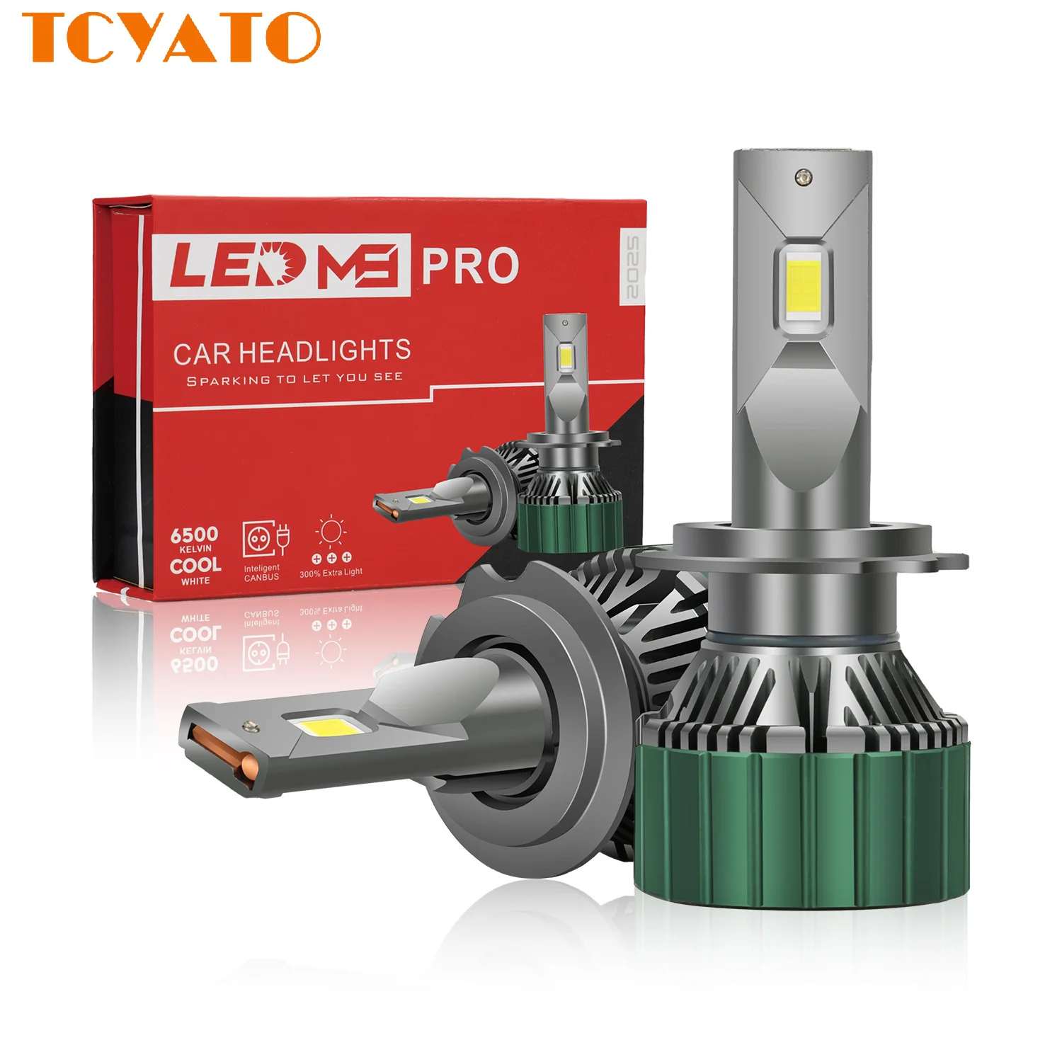 

Светодиодные лампы TCYATO H7 Canbus для фар автомобиля, 200 Вт, H8, H9, H11, HB3, 9005, HB4, 9006, H1, H13, 9007, LED 6000K, противотуманные фары, 12В
