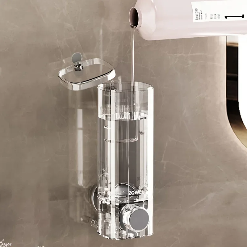 

Suction Cup Soap Dispenser Wall Mounted Hand Sanitizer Press and Dispense Bottle No Punching Shampoo Wall Mounted Dispenser New