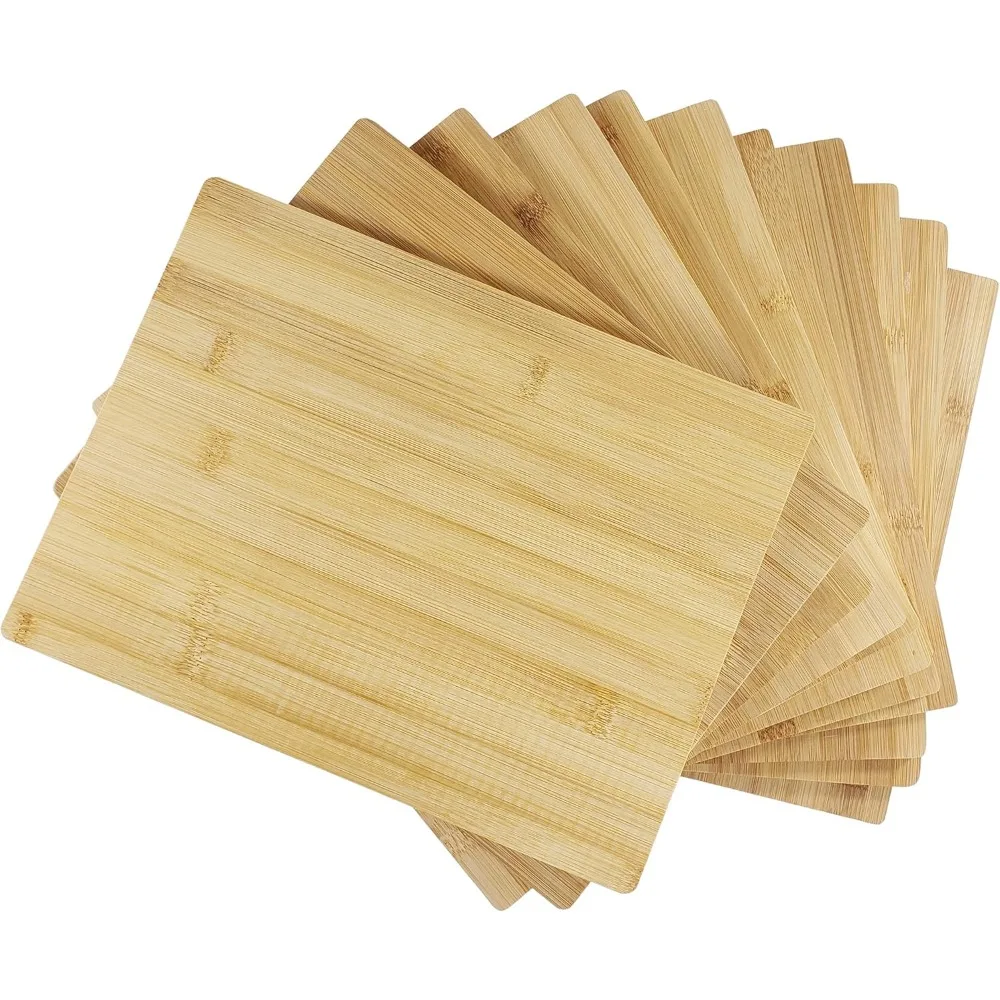 

Set of 12, Bulk Wholesale Bamboo Cutting Boards – 12x9 Blank Wood Charcuterie Trays for Snacks, Cheese, Appetizers, Grazing Plat