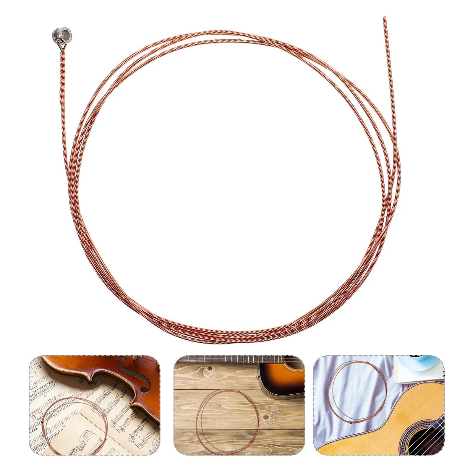 

1Pack Steel Acoustic Guitar Strings Folk Style Replacement Set Single Strings for Tone Durability Smooth Feel