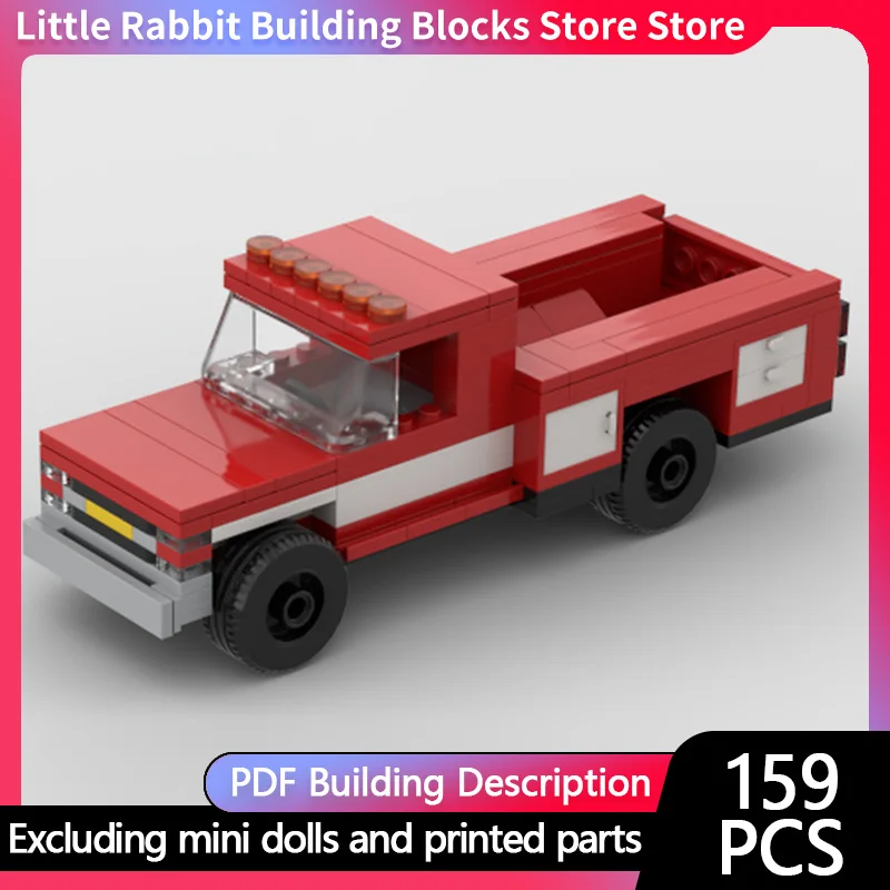 Speed Racing Car Model MOC Building Bricks Service Bed Pickup Truck Modular Technology Children Holiday Gifts Assemble Toys Suit