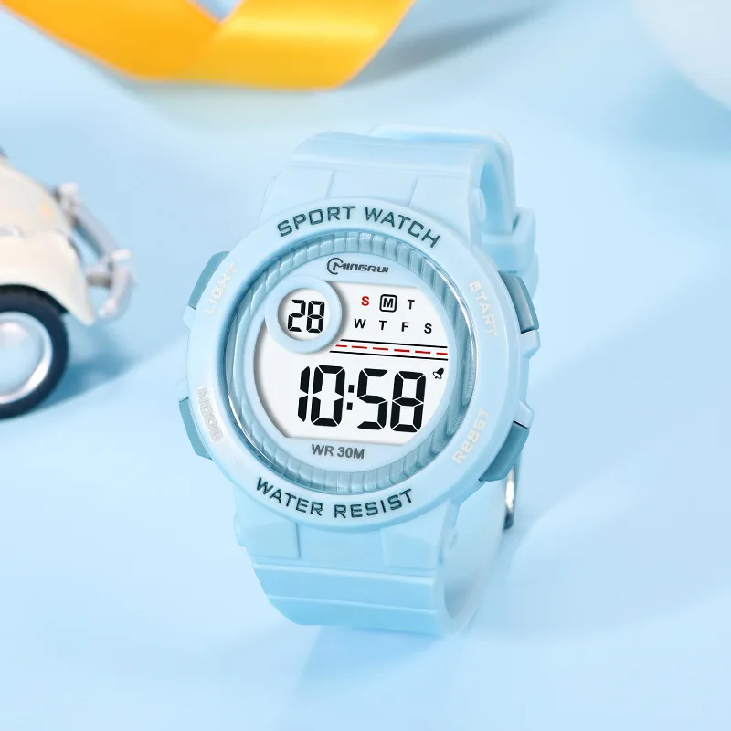 Kids Sport Watches Blue Sport Children Digital Watch For Boys Girls 30M Waterproof Alarm Stopwatch Student Electronic Wristwatch