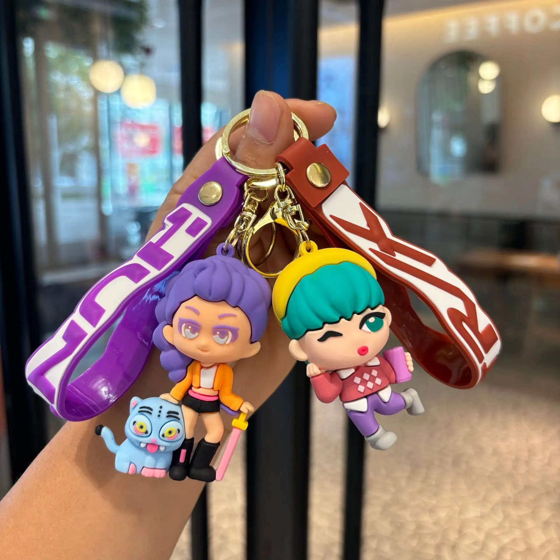 1-6PSC Neue PVC Weiche Gummi Hexe Jäger Schlüsselbund Rosa Prinzessin Spielzeug für Mädchen Grenzüberschreitende KPOP Zubehör Geschenk Großhandel