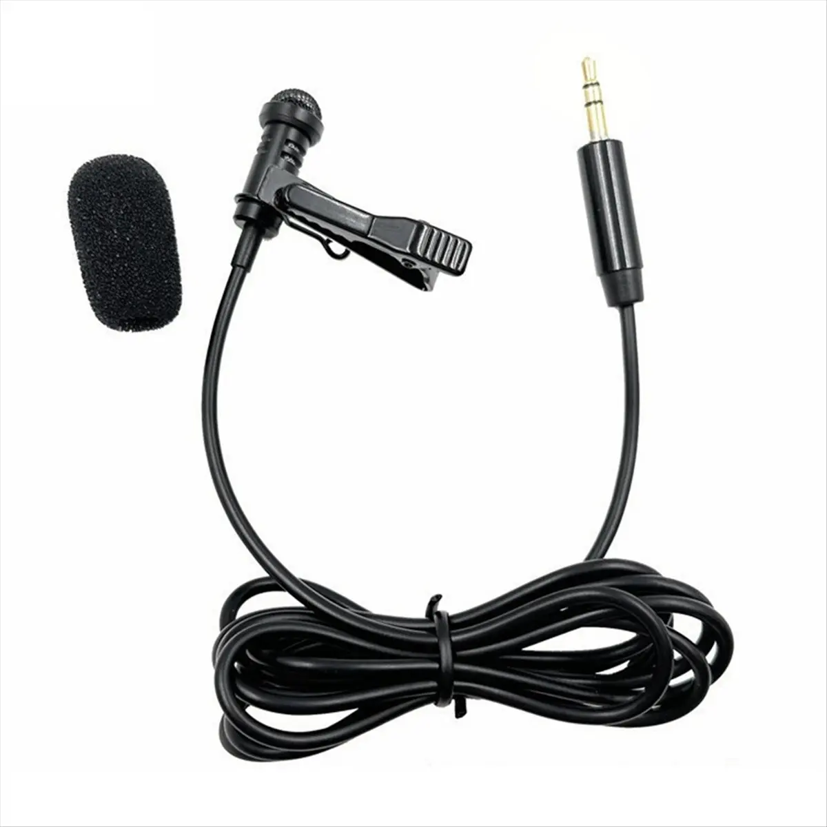 【A21Z】 3.5mm Lavalier Microphone+Windproof Cover Kit for Microphone 1.5M