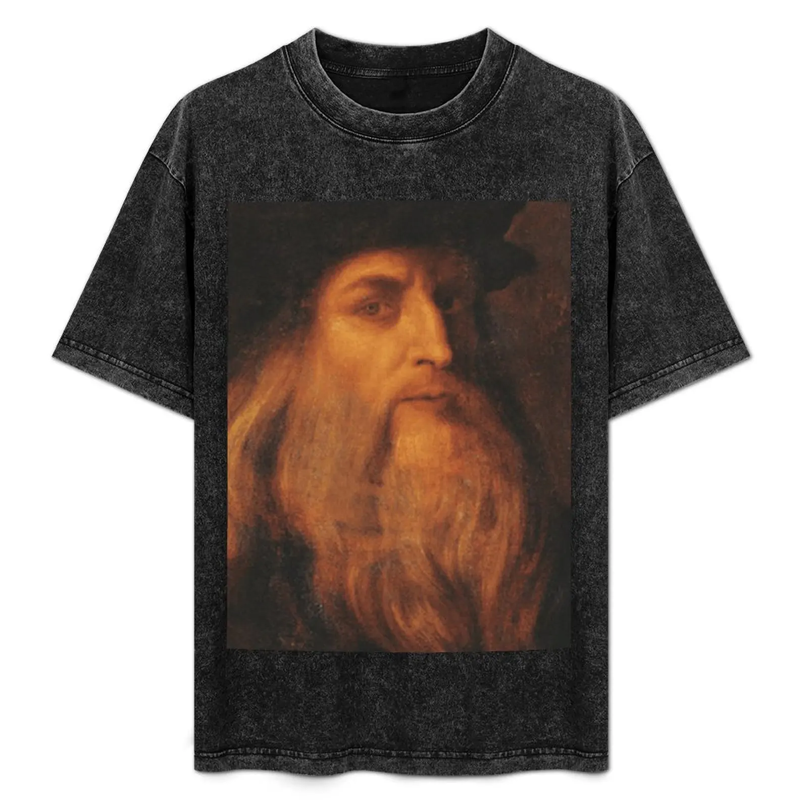 

Self portrait by Leonardo Da Vinci T-Shirt All Match Basic Short Sleeve Top
