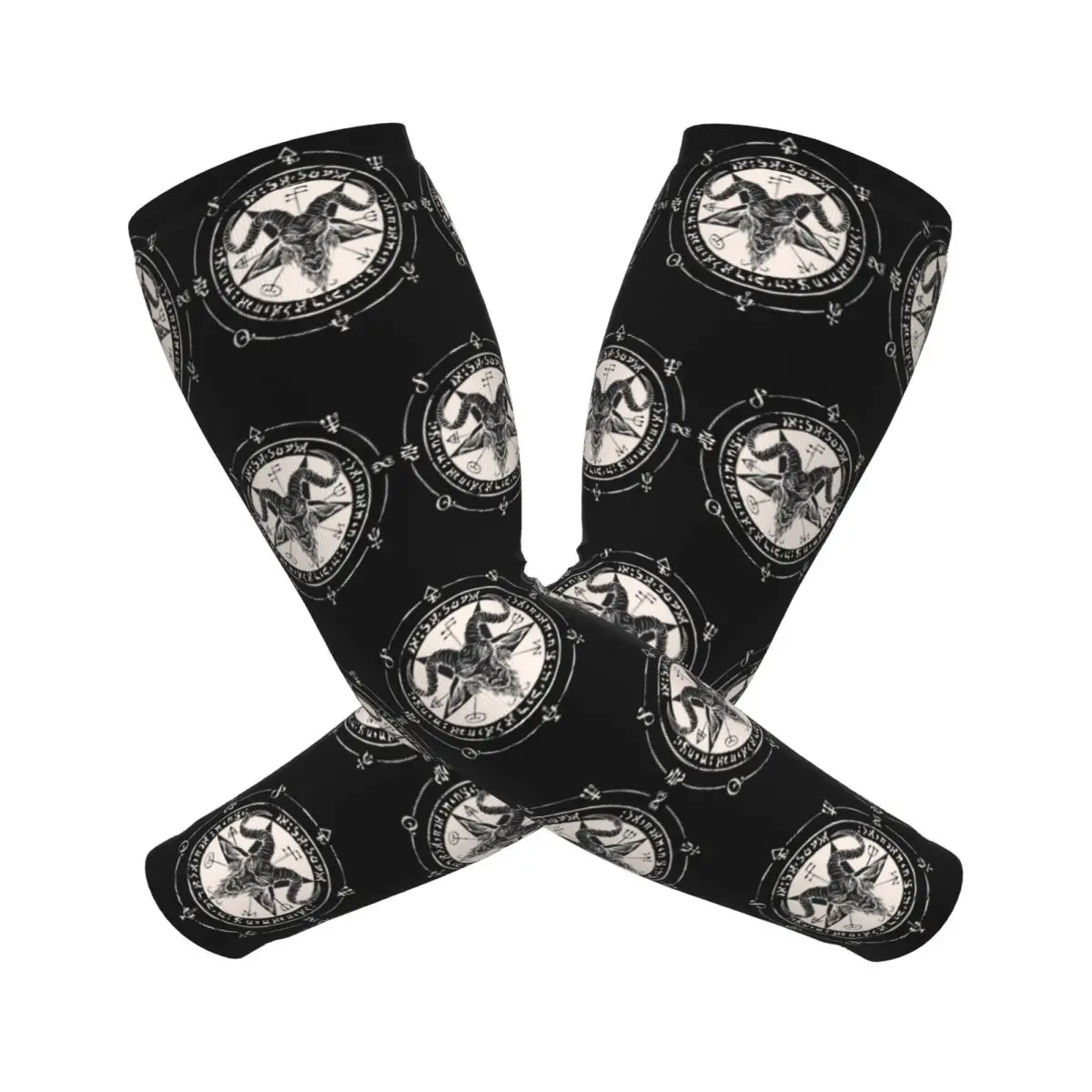 

Сигил Бафомет Пентаграмма Оккультная Сатанинская Голова Козла Люцифера Рукава Мужчины Женщины Защита от солнца УФ-лучей Спортивное охлаждение Велоспорт