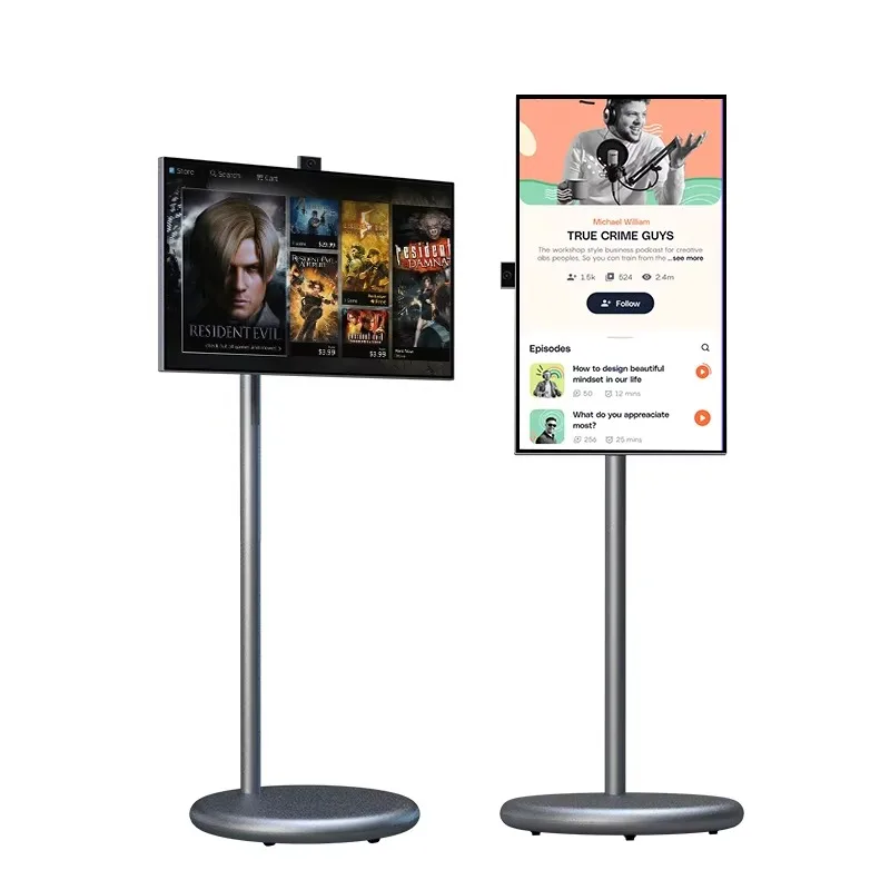 

27 Inch Tablet Tv 128Gb 9000Mah Smart Lcd Display 27" Advertising Screen Mobile Portable Tv on Wheels Smart Tv for Kid