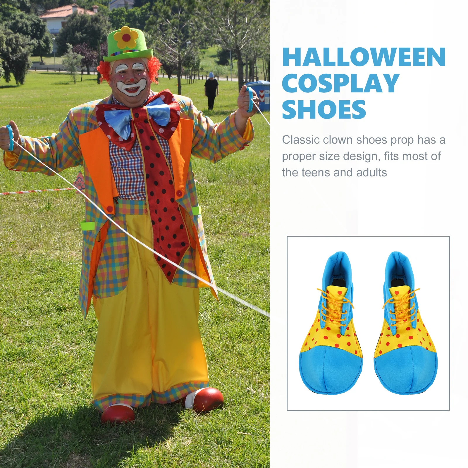 Heren Clown Cosplay Schoenen 1 Paar Grote Halloween Circus Kostuum Sandalen voor Party Prestaties Rollenspel Dress Up Accessoires Rekwisieten