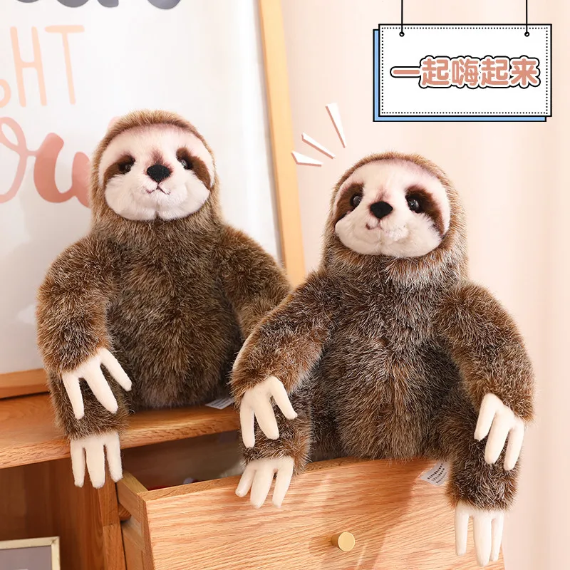 Simulated Cute Sitting Sloth Plush Toys Realistic Animal Folivora Soft Stuffed Doll Accompany Baby Sleeping Toy Kawaii Kids Gift