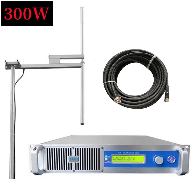 300 Watt 300W FM Transmitter Broadcast+1 Bay Antenna +30M Cables Kits