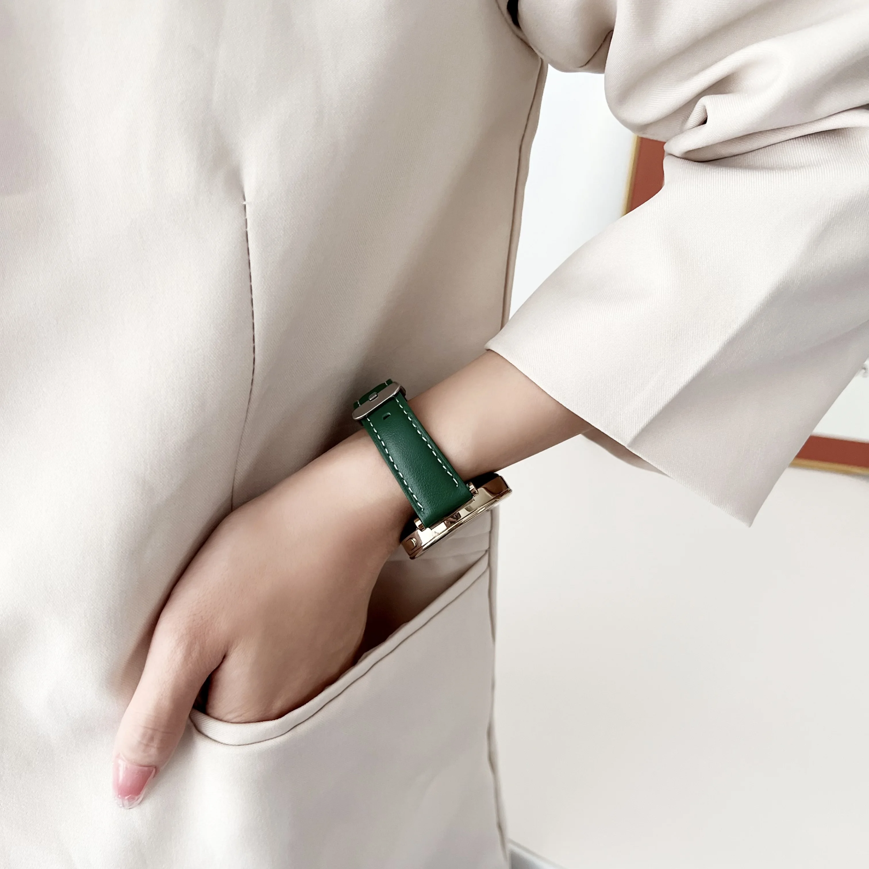 سوار ساعة من الجلد للنساء والفتيات ، ساعة ذكية ، ساعة بديلة لساعة (ساعة) ، ساعة (GT4) ، 18 ، 22 ، 41 ، 46 ، حزام ، GT5