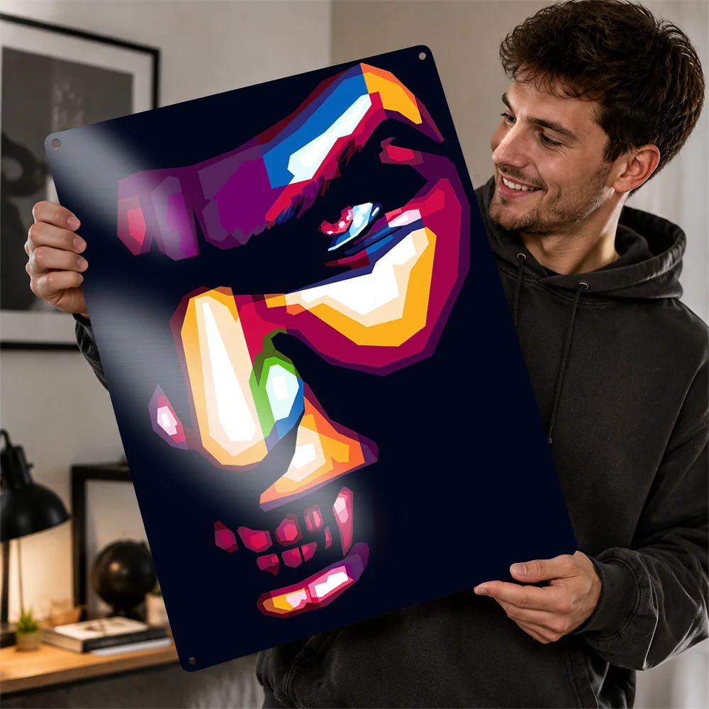 Creepy Vampire Metal Poster Horror Wall Art Customized Retro Tinplate Sign for Man Cave Home Theater Bedroom Gift Display Plaque
