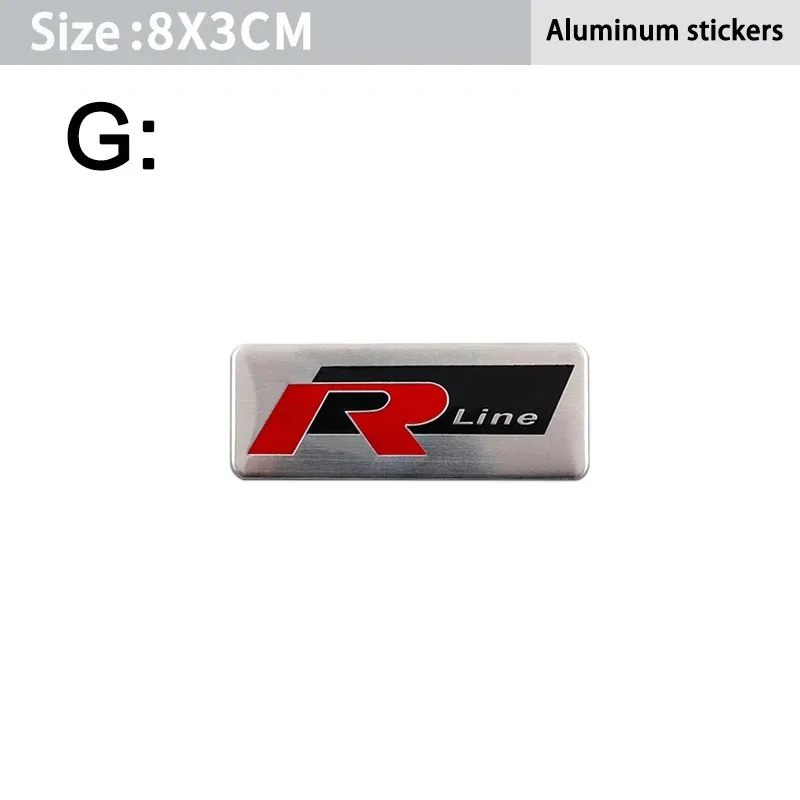 Car Aluminum Body Badge Trunk Decal Emblem Sticker For Volkswagen Rline R Polo T5 Golf 5 MK6 7 8 Passat GTD GTI Jetta T-ROC CC