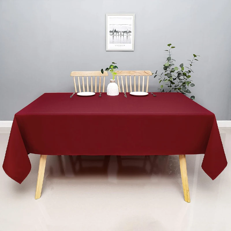 Weihnachten weinrot Polyester Anti-Falten, waschbar und wiederverwendbar, Restaurant Küche Tischdekoration Tischdecke – Detail 3