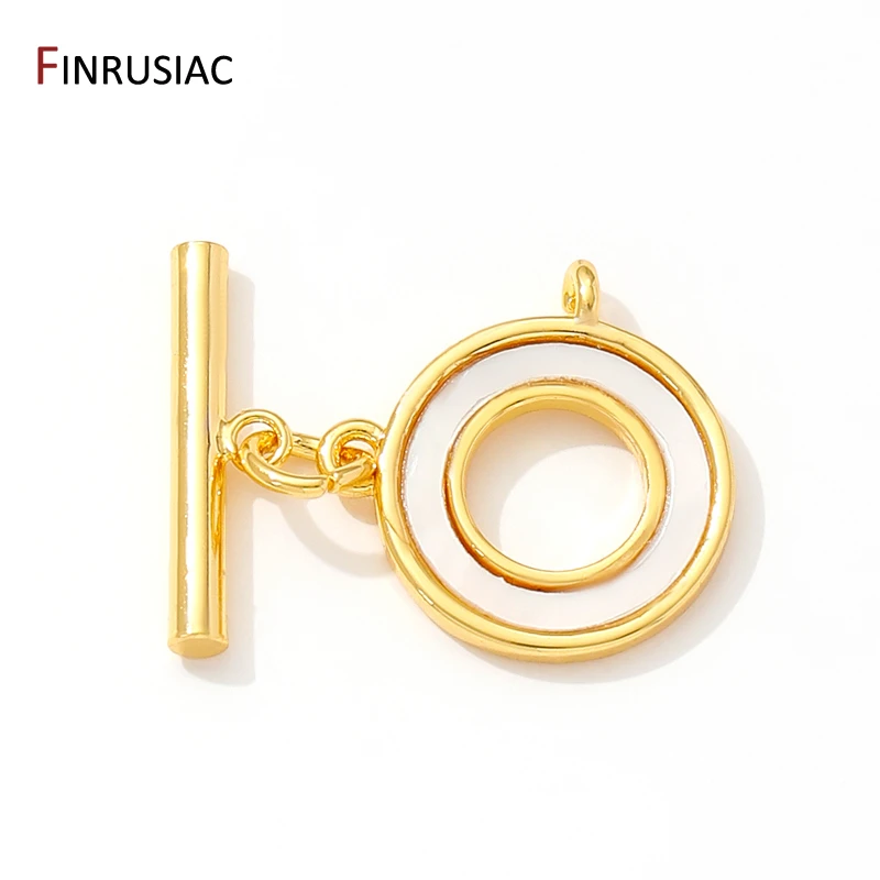 Jewellery Making Supplies 14K Gold Plated Heart Shape Shell Toggle OT Clasps Jewelry Components For DIY Necklace Bracelet Making