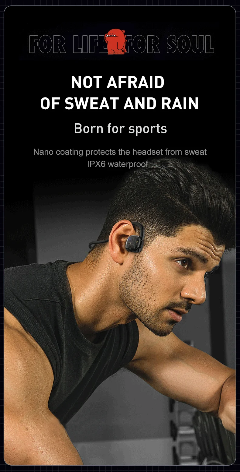 سماعات لاسلكية التوصيل العظام بلوتوث 5.3 سماعات الأذن المفتوحة الرياضة ipx6 سماعات أذن مضادة للماء مع هيئة التصنيع العسكري من شاومي يوبين