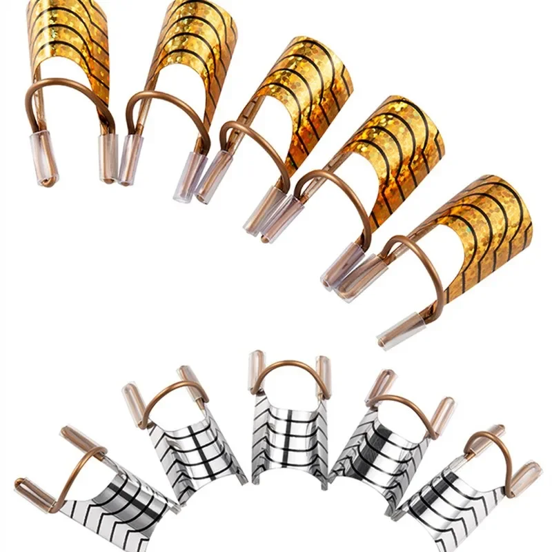 5 Stks/set Nail Art Reusablee Aluminium Nagel Pallets Tips Vormen Voor Uitbreiding Manicure Nail Tips Gids Builder Gereedschap Kit