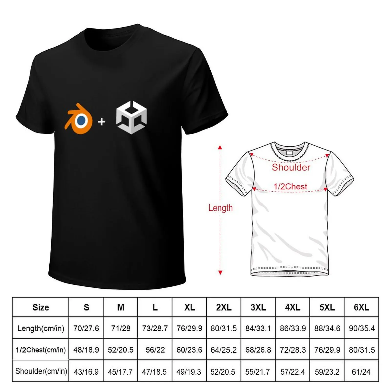 Blender & Unity Logo printed T-Shirt Comfortable Workout Short Sleeve Shirt
