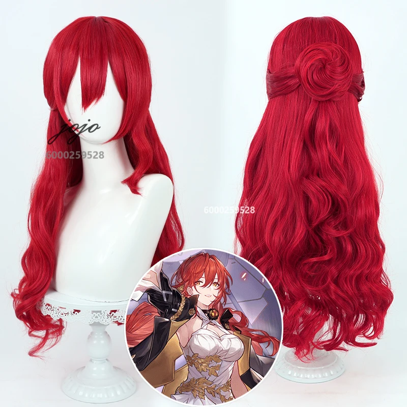 

Honkai Star Rail Game Himeko Cosplay Wig Long Curly Red Wig Christmas Party Anime Cosplay Wigs Heat Resistant Synthetic Wigs