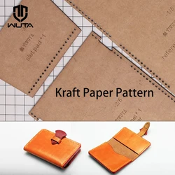 WUTA 878 Kraft Paper Template Cutting Template Handmade Pattern Model for DIY Card Holder,Credit Card Case Leathercraft Tools