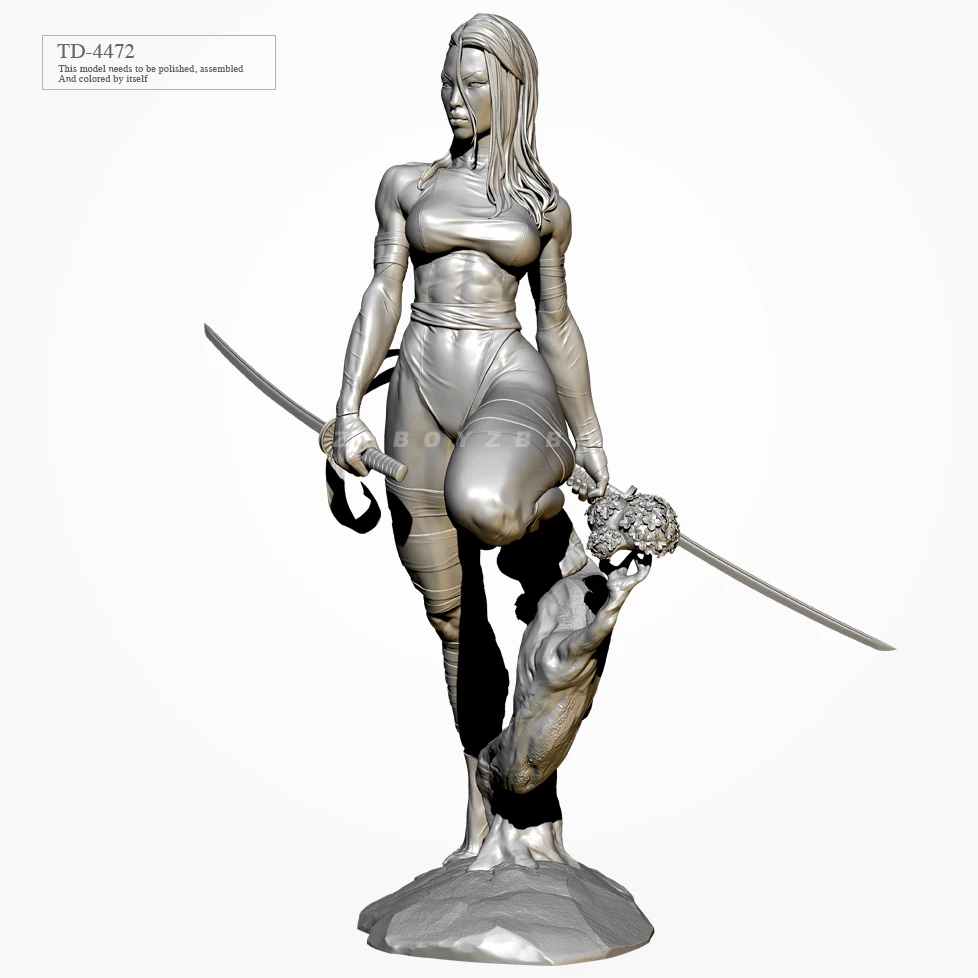 Resina incolor figura modelo Kits, auto-montado, impressão 3D, beleza, TD-4472, 50mm, 75mm