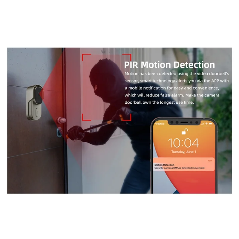 

ABUO-1080P умный Wi-Fi дверной звонок с широким обзором Tuya Smart Life APP IP65 водонепроницаемый аудио-видеодомофон дверной звонок